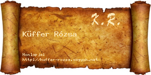 Küffer Rózsa névjegykártya