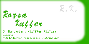 rozsa kuffer business card